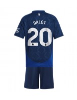 Manchester United Diogo Dalot #20 Bortedraktsett Barn 2024-25 Korte ermer (+ bukser)